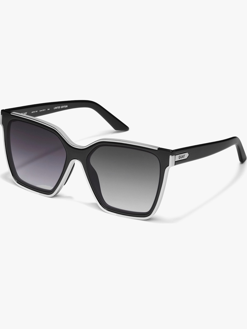 Quay LIMITED EDITION Chrome/Black Level Up Gradient Sunglasses- RARE- NWT